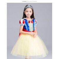 HM1123 Đầm Hóa Trang Nàng Công Chúa Bạch Tuyết Snow White Kèm Áo Choàng Cho Bé Gái Từ 15kg Đến 30kg