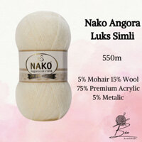 (HN) Cuộn len mohair pha kim tuyến Nako Angora Luks Simli