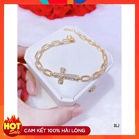 HN lắc tay thánh giá bạc mạ vàng HN