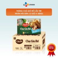 [HN] Thùng 12 gói Chả giò rế Cầu Tre nhân Hải sản (500g x 12 gói)