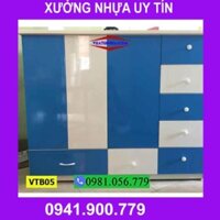 [HN] Tủ nhựa Đài Loan 3 cánh 2 buồng cho bé trai VTB05