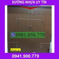 [HN] Tủ nhựa đựng quần áo 4 cánh 3 buồng màu nâu VTL04_04