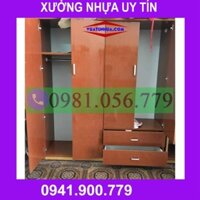 [HN] Tủ nhựa quần áo Đài Loan 4 cánh, 2 buồng VTL04_01 kích thước lớn