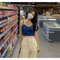 HN6_ Áo Jean 2 Dây Đan Dây Sau Phối Được Nhiều Trang Phục Siêu Xinh