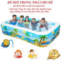 Hồ Bơi Bằng Phao Cho Bé Ban Be Boi Intex - Bể Bơi Phao Chữ Nhật 3 Tầng 180 X 140 X 60 Cm Loại Cực Dày Mang Đến Những Điều Thú Vị Cho Trẻ. Phân Phối Và Bảo Hành Toàn Quốc .