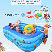 Hồ bơi cho bé 2m6 chống trơn trượt 🐋FREESHIP🐋 Bể phao bơi cho bé thành bể gồm 3 tầng thành cao rộng