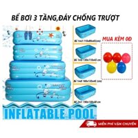 Ho boi mini, Bể bơi intex 3 tầng - Bể phao bơi chữ nhật 3 tầng 1.2m, 1.35m, 1.5m, 1.8m, 2.1m cao cấp , Dày dặn, An toàn