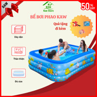 Hồ bơi phao, bể bơi mini KAW 3 Tầng, nhựa PVC an toàn, dày dặn chống rách, Thành Cao, Chống Trượt