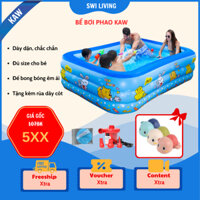 Hồ bơi phao, bể bơi mini KAW/SWI 3 Tầng, Thành Cao, Chống Trượt, Nhựa PVC An Toàn, Đủ Size Cho Bé