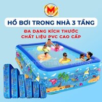 Hồ Bơi Phao Cho Bé, Bể Bơi Gia Đình Trẻ Em Trong Nhà, 3 Tầng Thành Cao Đủ Kích Cỡ Đáy Chống Trượt