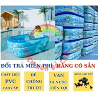 Hồ bơi3 tầng, Bể bơi phao cho người lớn giá rẻ - Bể phao bơi chữ nhật 3 tầng 1.35m cao cấp , Dày dặn, An toàn, Tiện lợi