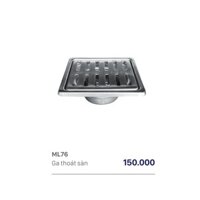 Hố ga thoát sàn Inox 304 phi 76