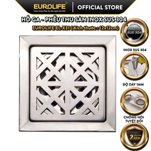 Hố ga thoát sàn Inox Eurolife EL-X31, 12X12cm