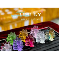 Hồ ly 9 đuôi lưu ly tinh khiết nguyên khối 6cm siêu đẹp đủ màu
