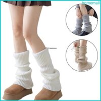 Ho Mùa Đông Gân Đan Xoay Vòng Tay Giữ Ấm Chân Preppy Màu Trơn Dây Rút Boot Có Chân Dài Tất Cho Nữ Gir