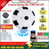 ✔Hỗ Trợ Cái Đăt✔ Camera IP Wifi ốp trần không dây V380 Pro Full HD Góc Quay toàn cảnh Siêu Rộng 360° hình ảnh toàn cầu