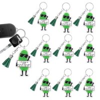 Hỗ trợ cảm xúc Dưa chuột Móc khóa 12X Rau tích cực Móc khóa 2D Acrylic Trang trí Mặt dây chuyền Túi chìa khóa ô tô laywnevn