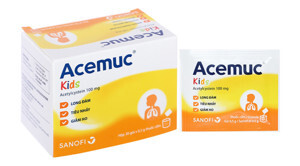 Hỗ trợ hệ hô hấp Acemuc kids 100mg , Hộp 30 gói