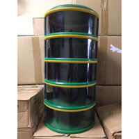 (HỖ TRỢ PHÍ SHIP) Lồng bàn gấp gọn 5 tầng nhựa cao cấp ecomax, lồng bàn cửa kéo mặt kính