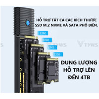 HỖ TRỢ SSD 4TB Box di động SSD M.2 PCIe NVMe to USB 3.2 Gen2 Type-C Orico PWDM2-G2, Chính Hãng 100%, Bảo Hành 1 Năm