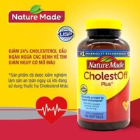 Hỗ trợ tim mạch Nature Made CholestOFF Plus 210 viên giảm Cholesterol, giảm mỡ máu  OZ Slim Official