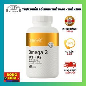 Hỗ trợ tim mạch Omega 3 Vitamin D3 Natures Blend USA 90v