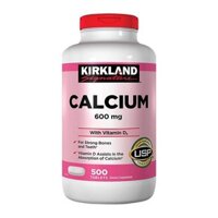 Hỗ trợ xương khớp Kirkland Signature Calcium 600Mg with vitamin D3 500 viên bổ sung canxi chắc khỏe xương quatangme