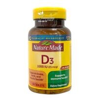 Hỗ trợ xương khớp Viên uống bổ sung Vitamin D3 Nature Made 1000 IU mẫu mới
