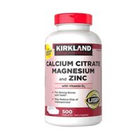 Hỗ trợ xương khớp Viên uống Kirkland Calcium Citrate Magnesium and Zinc 500 viên của Mỹ