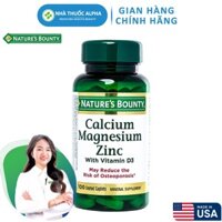 Hỗ trợ xương khớp Viên uống Nature’s Bounty Calcium Magnesium Zinc With D3 100 Viên