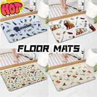 Hoa 40 * 60 cm Trong Nhà Thảm Nhà Bếp Chống Trượt Lưng Trang Trí Nhà Sàn Thời Trang