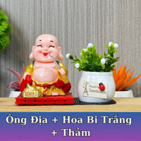 Hoa Bi Trắng Mix Tượng Di Lạc Quạt dùng trang trí nhà cửa, nơi ở, nơi làm việc, xe hơi v.v