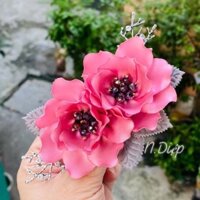 Hoa cài cổ áo dài/váy/đầm -nhiều màu