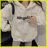 Hoa Cúc Thu Đông Áo Khoác Nữ In Chữ Áo Vintage Quá Khổ Có Mũ Trùm Đầu Áo Chui Đầu Thường Ngày Rời Cặp Đôi Dạo Phố VN