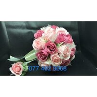 hoa cưới cầm tay cô dâu sáp cao cấp