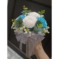 hoa cưới cầm tay giấy nhún