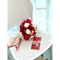 Hoa cưới lụa đỏ