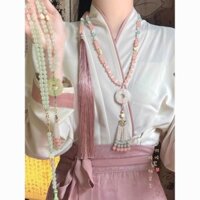 Hoa Đào Nụ Cười] Phong Cách Quốc Gia Đính Hạt Mặt Sau Đám Mây Tua Dài Yingluo Vòng Cổ Phong Cách Trung Hoa Mới Hanfu Ngựa Mặt Váy Sườn Xám Phụ Kiện20250320