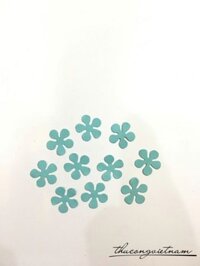 Hoa dập hình 5 cánh xanh ngọc