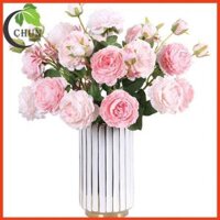 Hoa giả – Cành hoa hồng quý tộc 2 bông 1 nụ trang trí nhà cửa, văn phòng, góc học tập, làm đạo cụ chụp ảnh