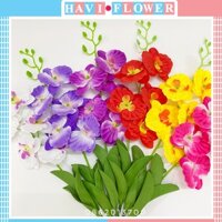 Hoa giả - Combo 10 cành Hoa Lan Hồ Điệp Havi 60cm trang trí bền, đẹp, sang trọng