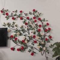 hoa giả - Dây hoa Hồng leo giả dài 3 m- dây rừng trang trí cao cấp