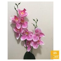 Hoa Giả Hoa Lụa - HOA LAN HỒ ĐIỆP 1 CÀNH 2 NHÁNH Dài 46cm - Màu hồng