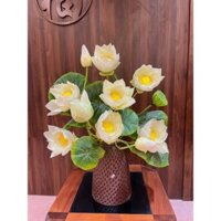 HOA GIẢ - HOA SEN ĐẠI CHẤT LIỆU VẢI CAO CẤP CÀNH CAO 135CM SIÊU ĐẸP