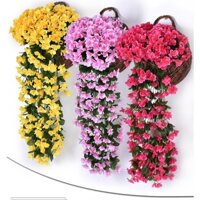 Hoa giả hoa tím treo tường đám cưới, hoa lụa trang trí cửa sổ ban công, hoa giả 18 đầu, hoa cẩm tú cầu trang trí