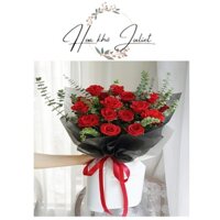 Hoa giả - Set hoa hồng kèm cành táo (không kèm giấy gói) phối màu nhiều kiểu tự cắm siêu đẹp, lãng mạn (SET.001)