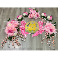 Hoa Giả Trang Trí Xe Cưới - Mẫu Tone Hồng