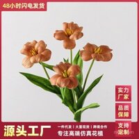 Hoa giả tulip mở PU nhân tạo cao cấp, trang trí đám cưới tại nhà, khách sạn, cây xanh bán buôn từ nhà sản xuất xuyên biên giới