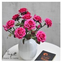 Hoa giấy trang trí cao cấp, Hoa hồng cành lớn handmade Maypaperflower - hoa giấy nghệ thuật, hoa cắm bình, decor nhà ở - Có nụ