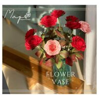 Hoa giấy trang trí cao cấp, Hoa hồng cành lớn handmade Maypaperflower - hoa giấy nghệ thuật, hoa cắm bình, decor nhà ở - Không có nụ